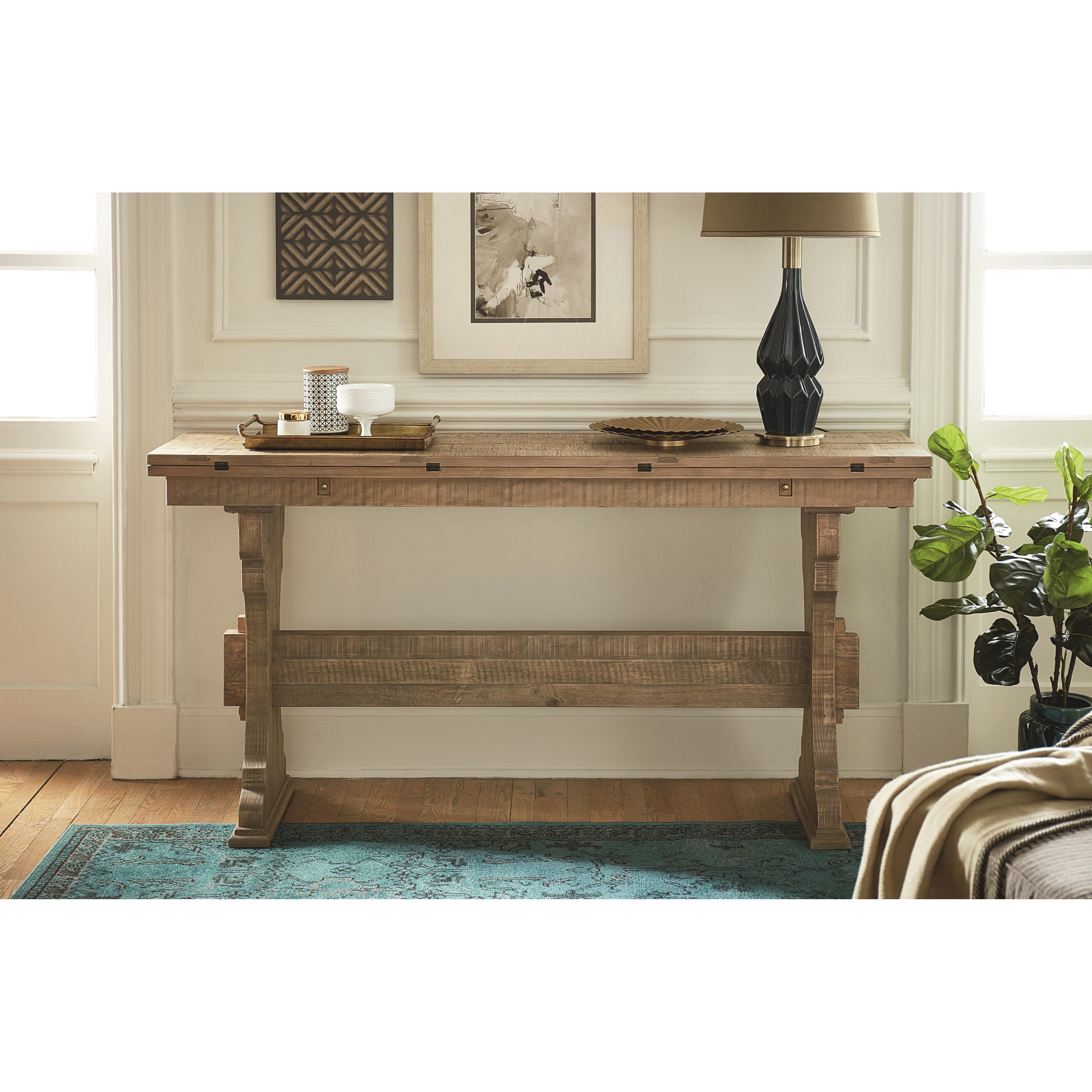 Hammary Hidden Treasures 090-881 Rustic Trestle Flip Top